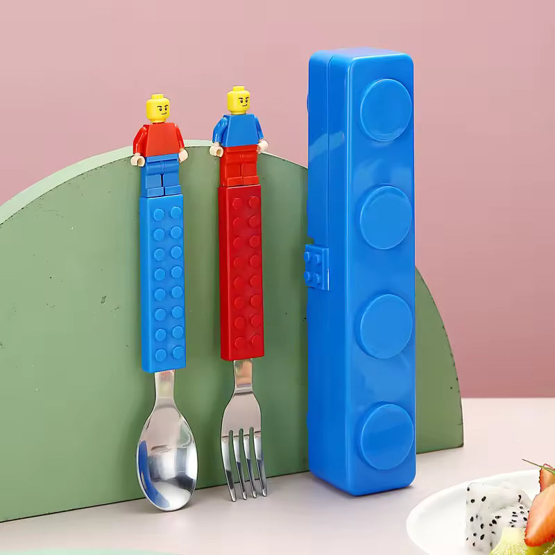 Building Block Cutlery Set - Fun Kids Dining Utensils