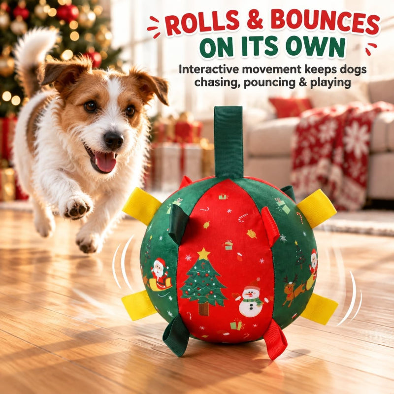 Christmas Interactive Dog Ball - Rechargeable Self-Rolling Toy