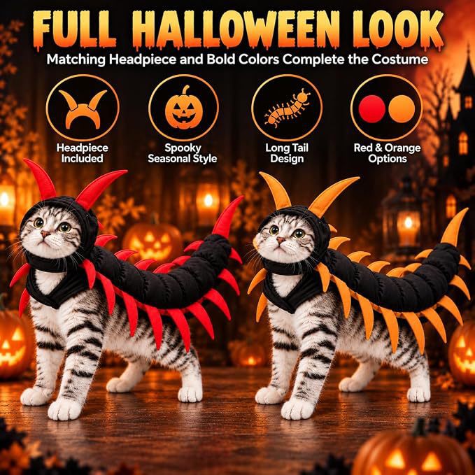 Cat Centipede Costume - Funny Halloween Pet Outfit