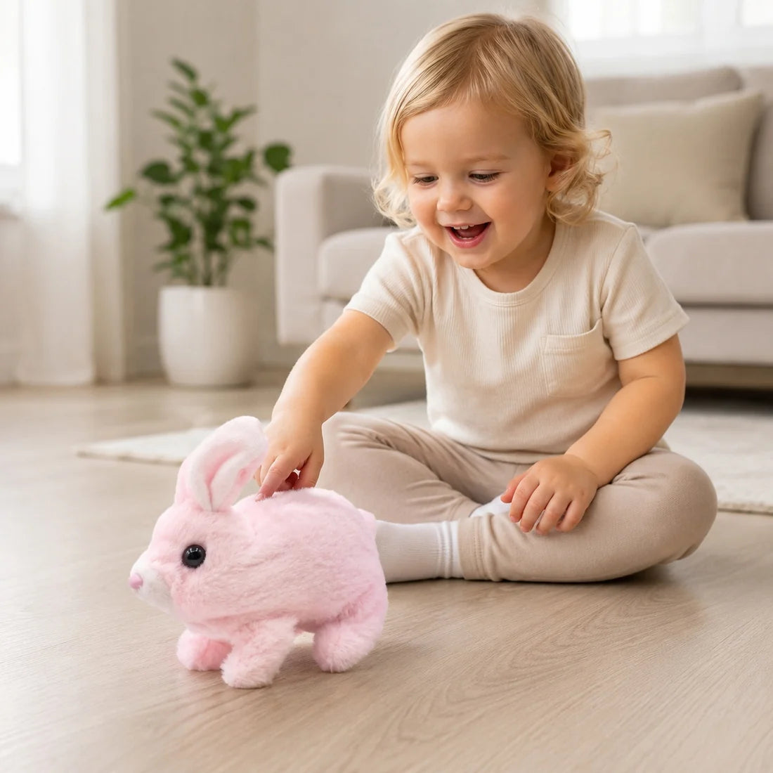 Interactive Jumping Bunny Plush Toy – Cute Hopping Rabbit Gift