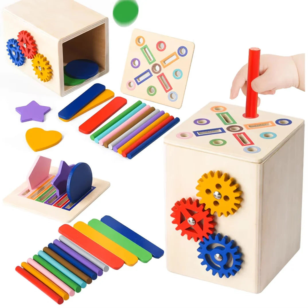 Montessori Wooden Sorting Toy – Color & Shape Matching Puzzle
