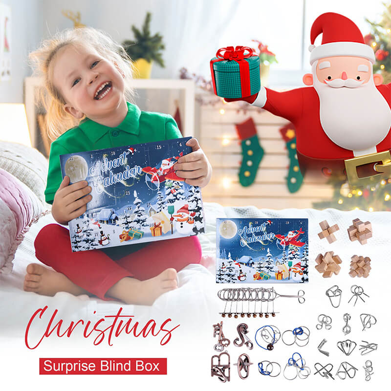Kids Advent Calendar – 3D Metal & Wooden Puzzle Blind Box