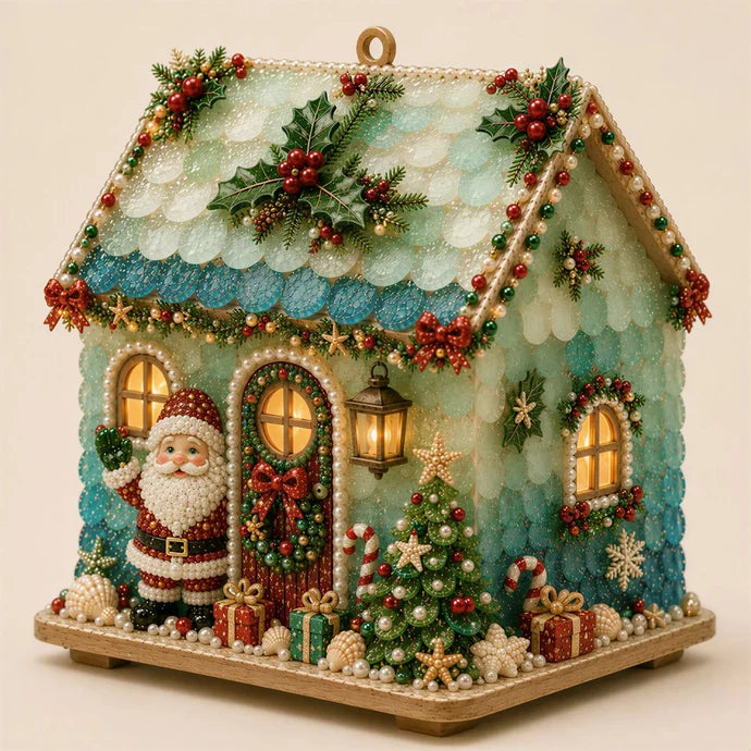 DIY Light-Up Christmas Cottage Kit – Sea Glass-Style Holiday Decor