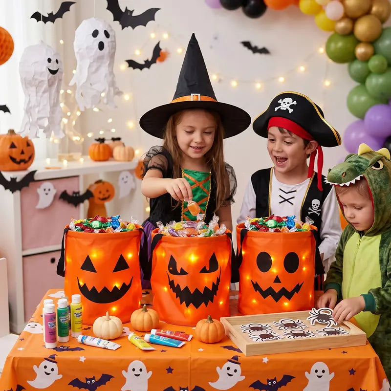 LED Halloween Candy Buckets – Light-Up Trick-or-Treat Set