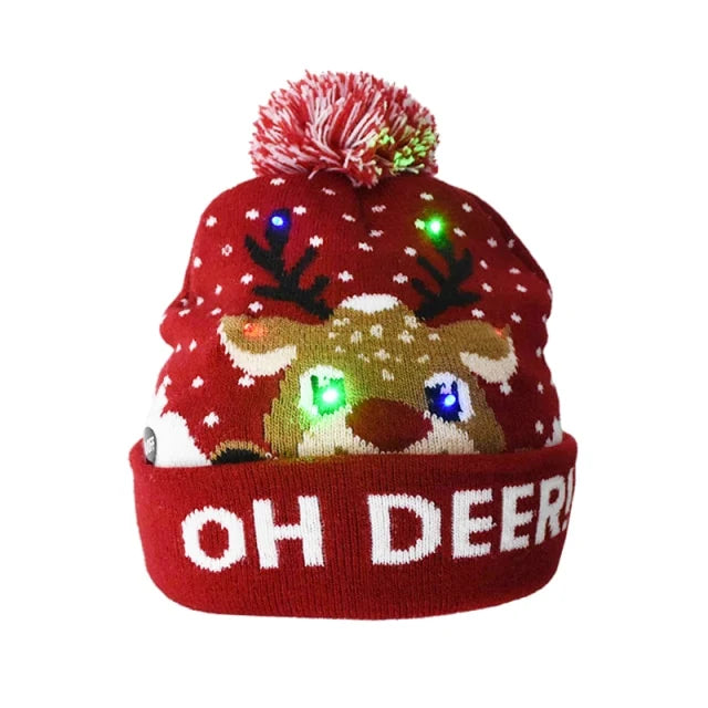 Christmas LED Light Up Beanie – Festive Knitted Winter Hat