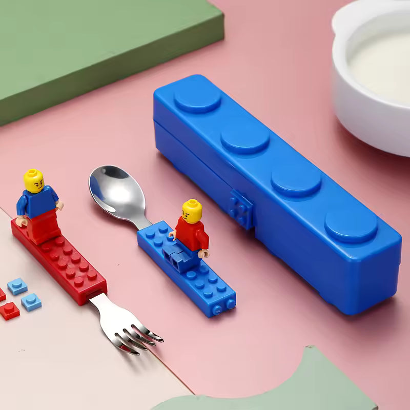 Building Block Cutlery Set - Fun Kids Dining Utensils