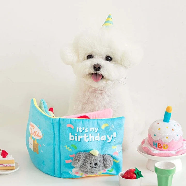 Birthday Snuffle Book for Dogs - Interactive Treat Puzzle Toy