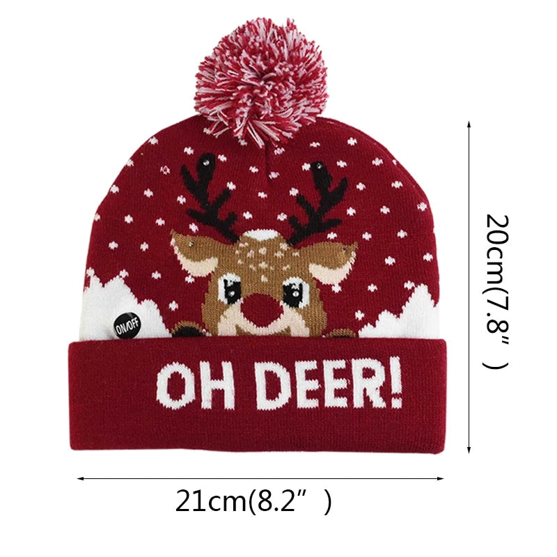 Christmas LED Light Up Beanie – Festive Knitted Winter Hat