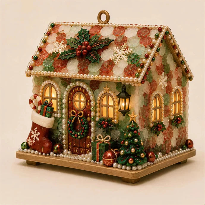 DIY Light-Up Christmas Cottage Kit – Sea Glass-Style Holiday Decor