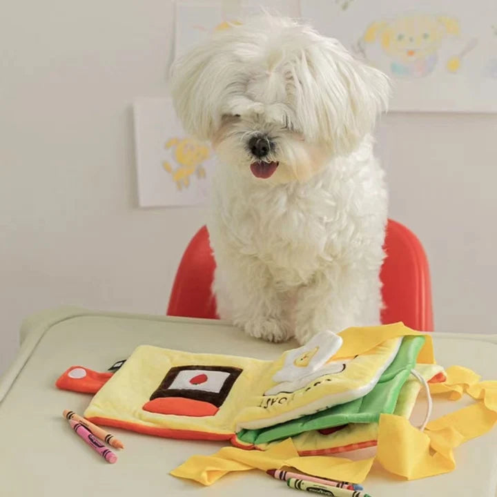 Interactive Snuffle Book for Dogs - Nosework Treat Puzzle Toy