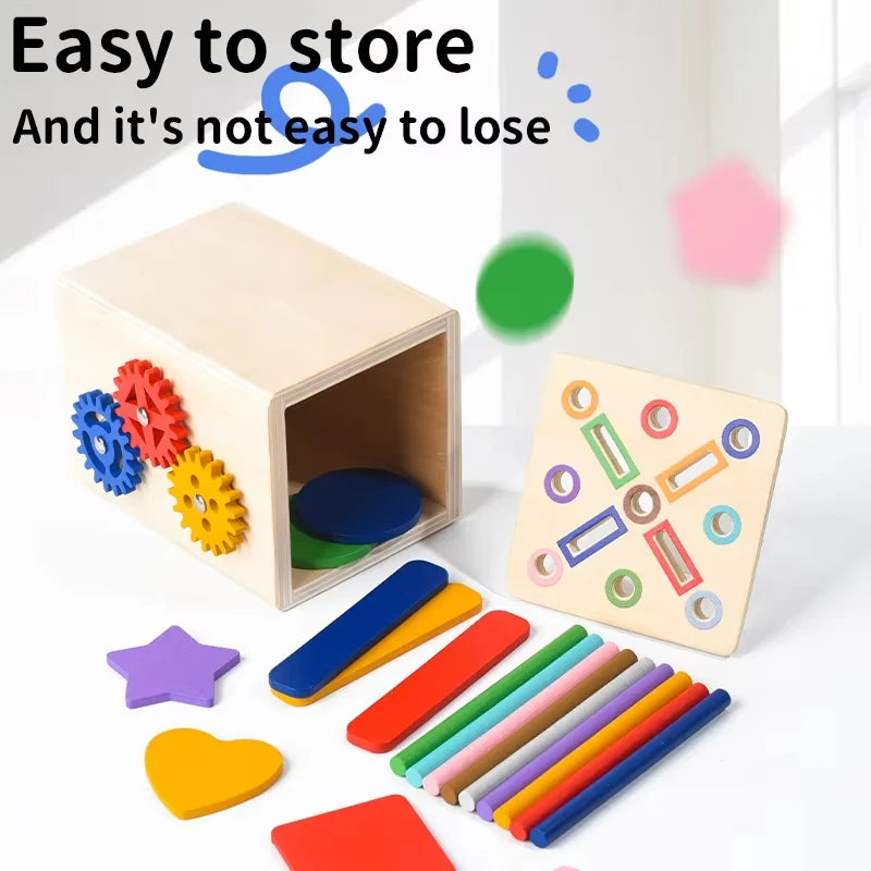 Montessori Wooden Sorting Toy – Color & Shape Matching Puzzle