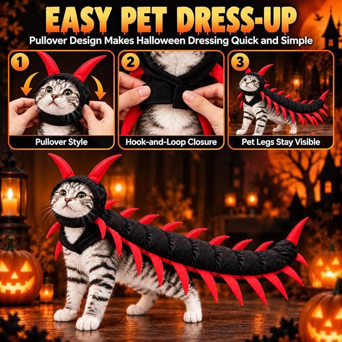 Cat Centipede Costume - Funny Halloween Pet Outfit