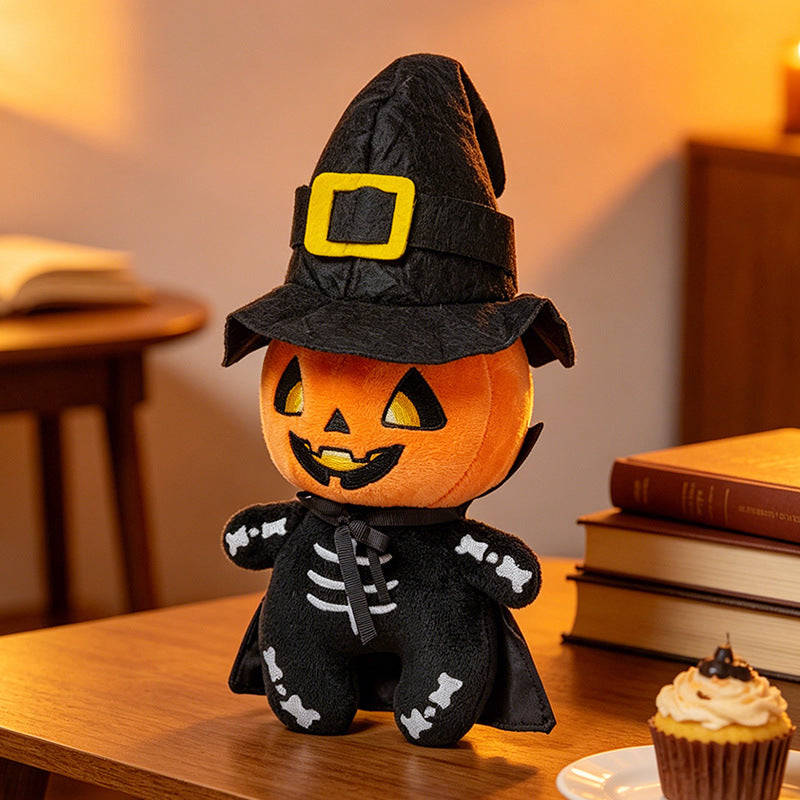 4PCS Halloween Plush Set – Cute Ghost, Skeleton, Pumpkin & Bat