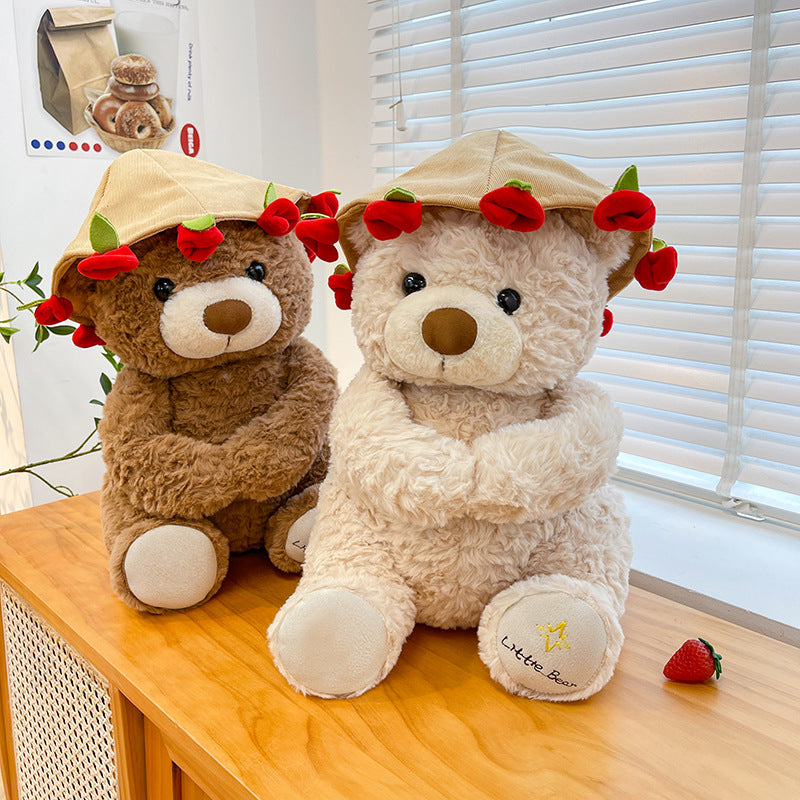 Teddy Bear with Rose Bouquet - Romantic Plush Gift for Her