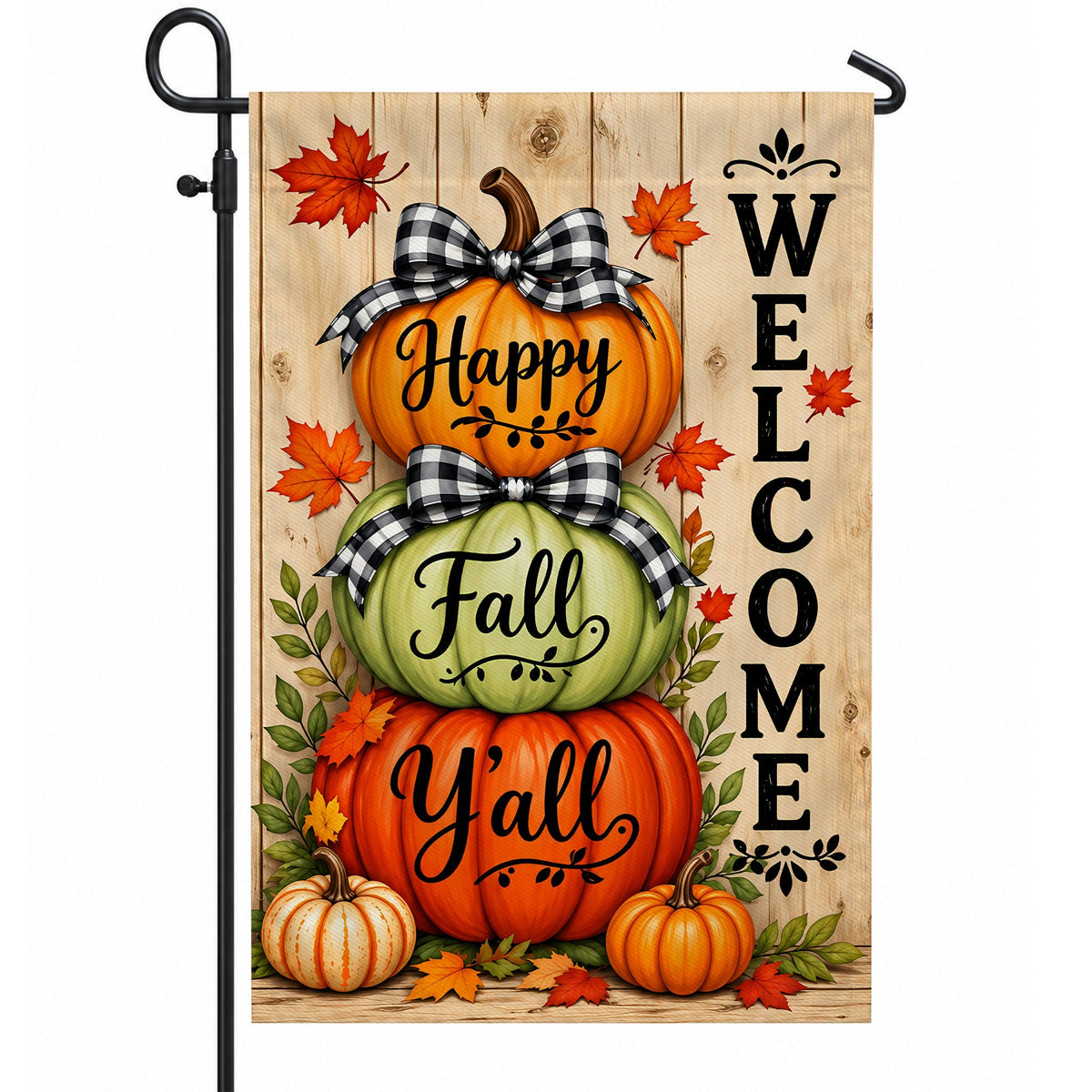 Fall Pumpkin Welcome Flag - Autumn Outdoor Decor