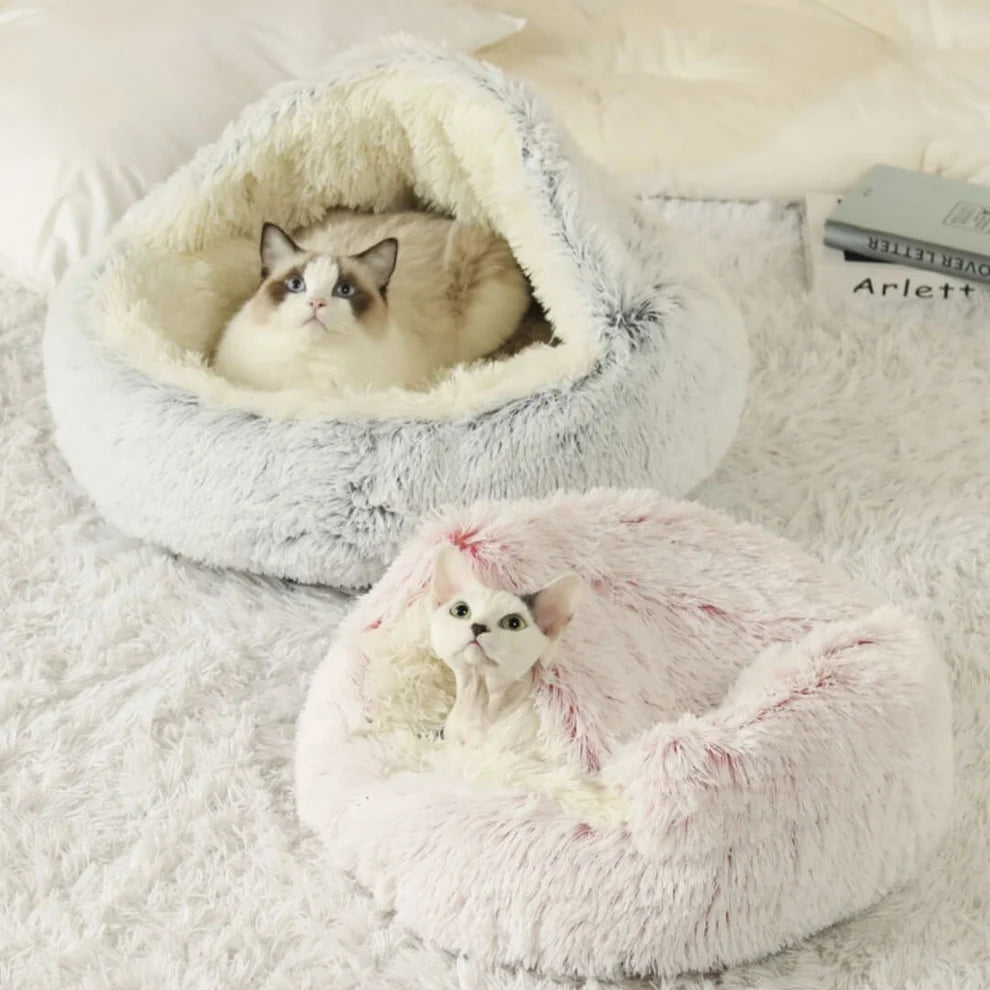 Cozy Plush Cat Bed – Soft & Warm Cave-Style Cat Nest