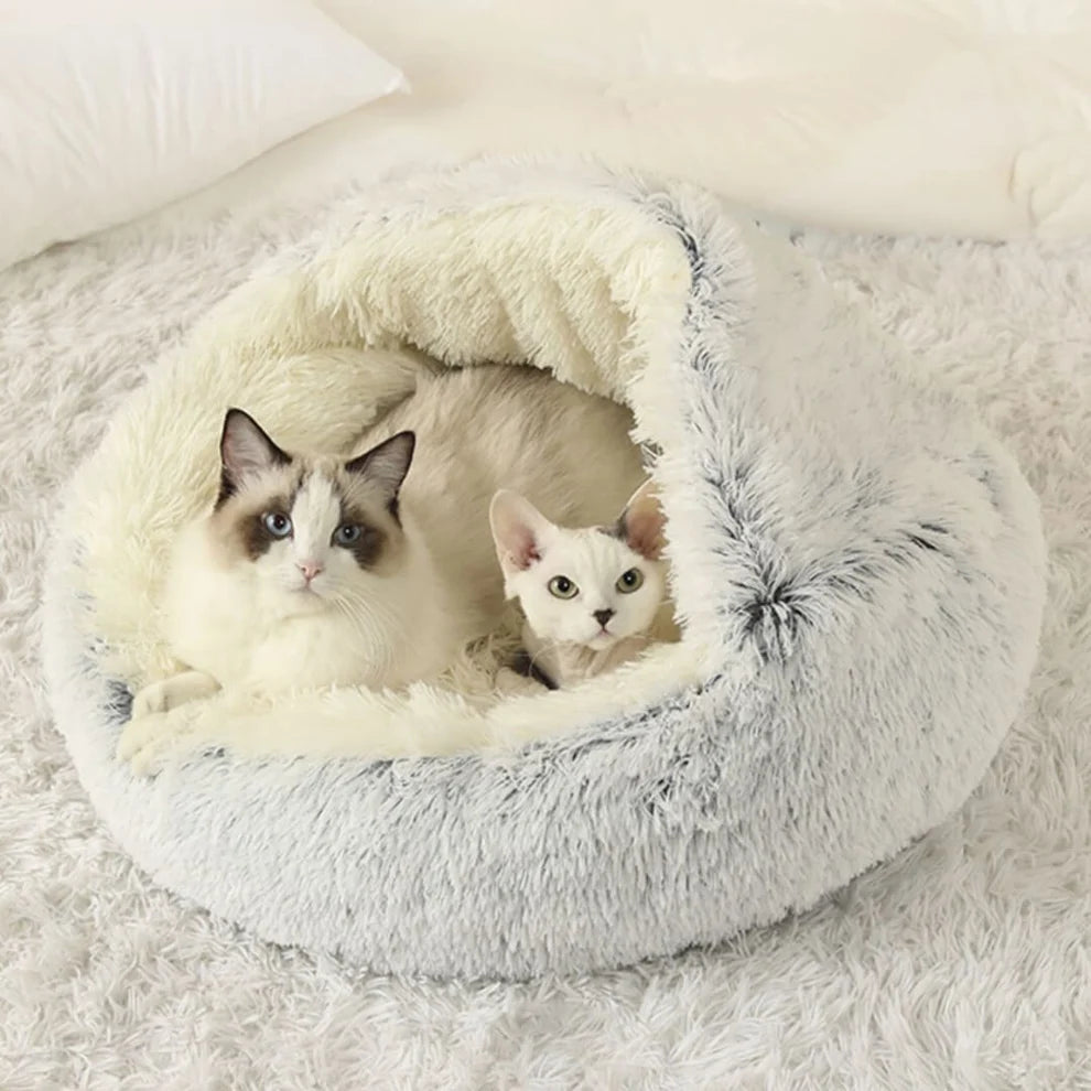 Cozy Plush Cat Bed – Soft & Warm Cave-Style Cat Nest