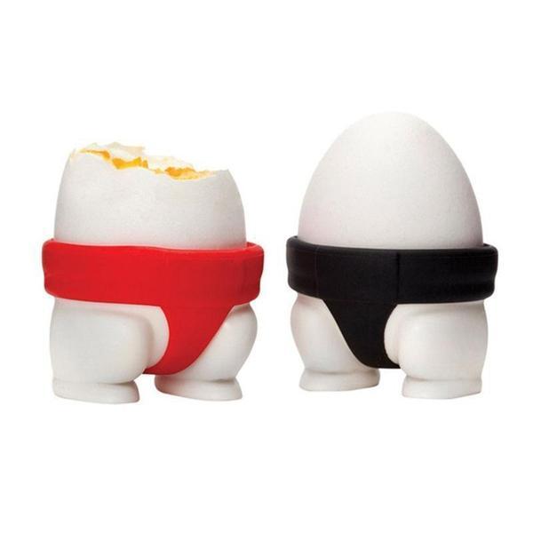 Sumo Wrestler Egg Cups - Funny Breakfast Gift Set