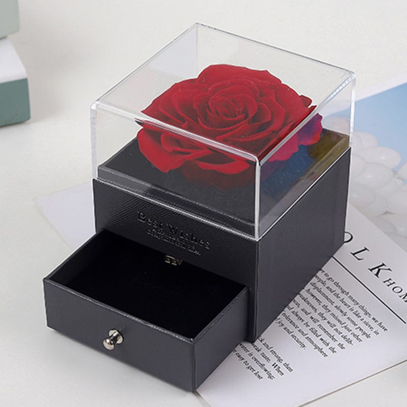Preserved Rose Jewelry Box - Romantic Gift for Her