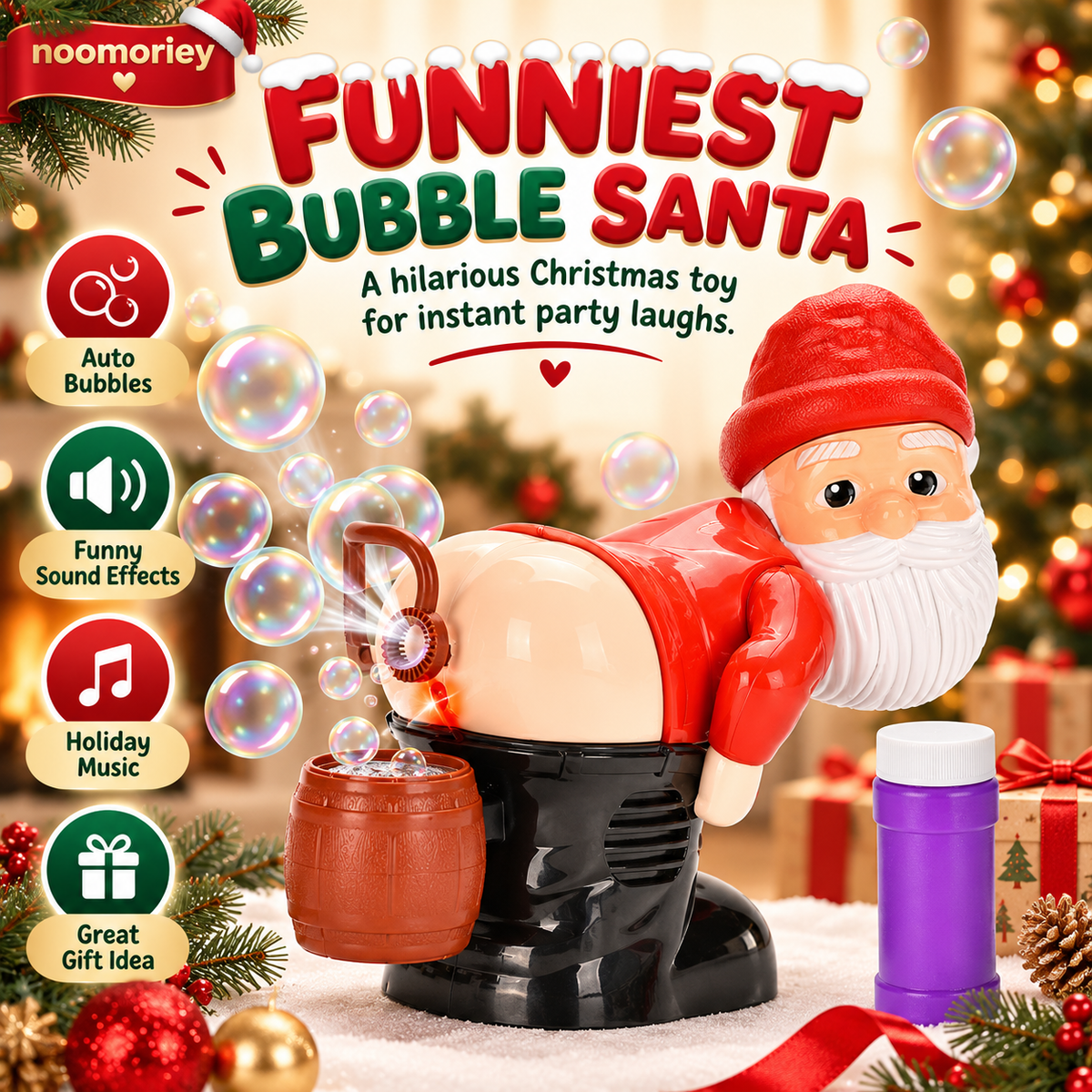 Farting Santa Bubble Machine - Funny Christmas Gift