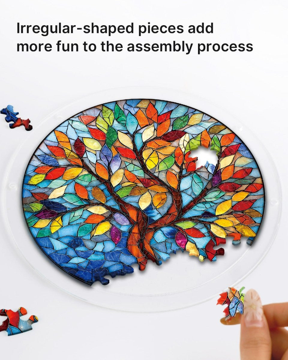 Tree of Life Puzzle Suncatcher - Colorful Window Decor