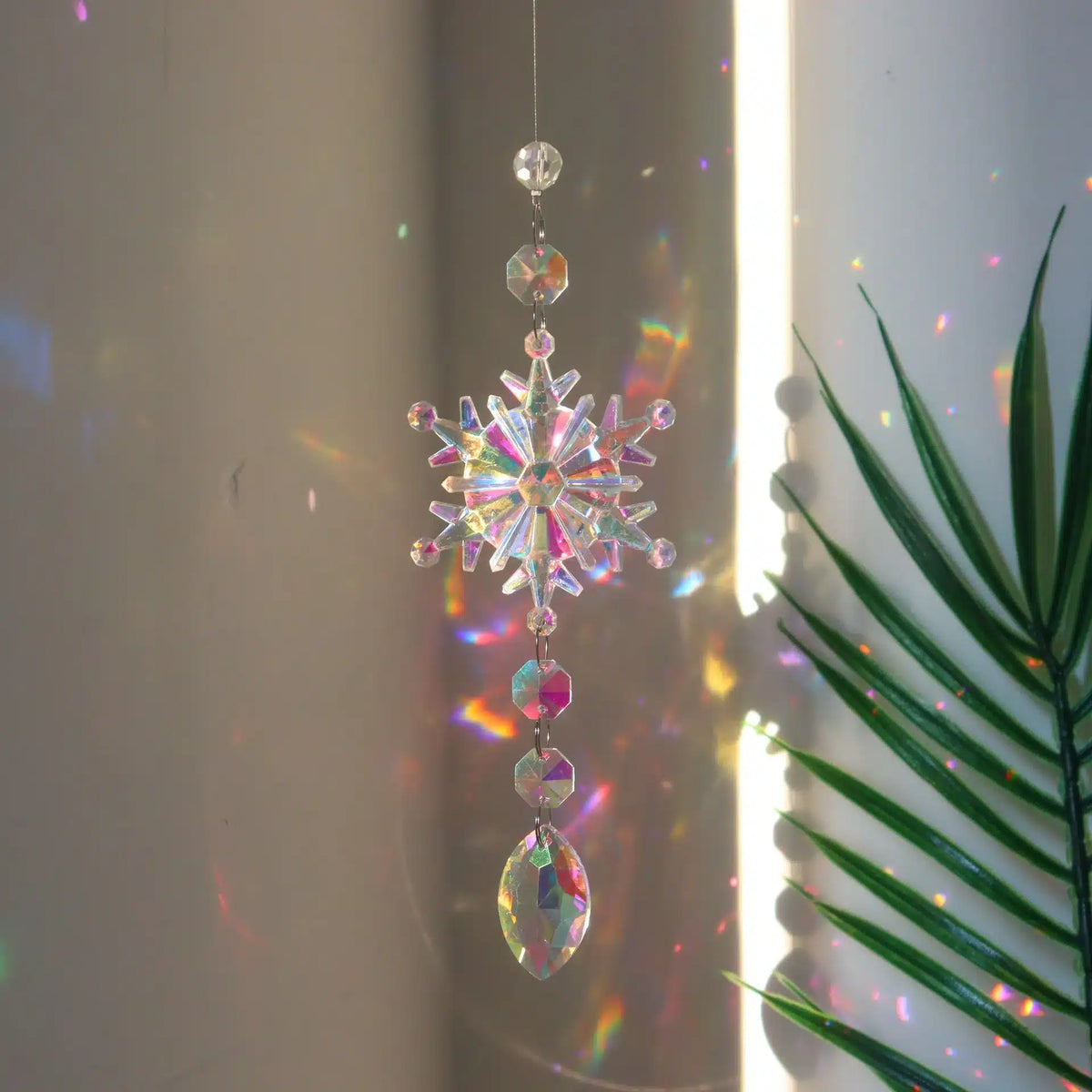 Snowflake Crystal Suncatcher - Sparkling Christmas Decor