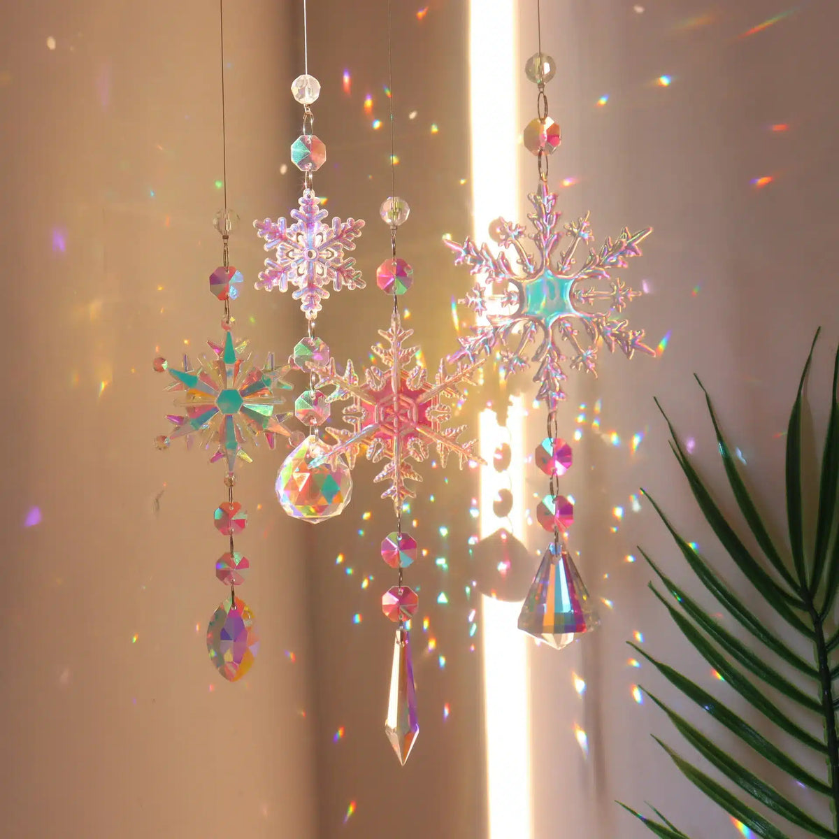 Snowflake Crystal Suncatcher - Sparkling Christmas Decor