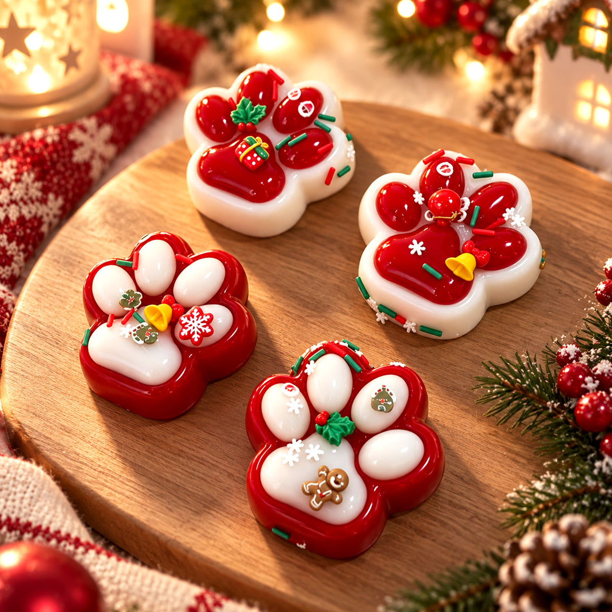 Christmas Cat Paw Squishy Toy - Cute Stress Relief Gift