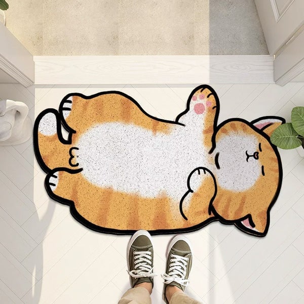 Lazy Cat Doormat - Funny Non-Slip Floor Mat