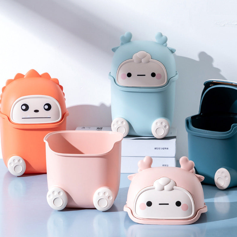Lazy Penguin Mini Trash Can - Cute Desk Organizer