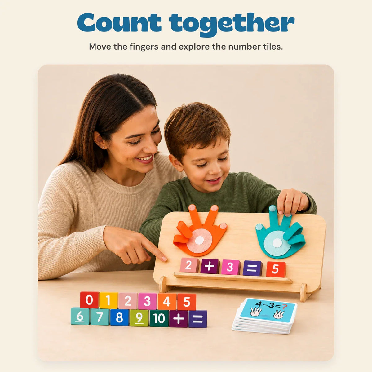 Wooden Finger Counting Toy - Fun Early Math Learning