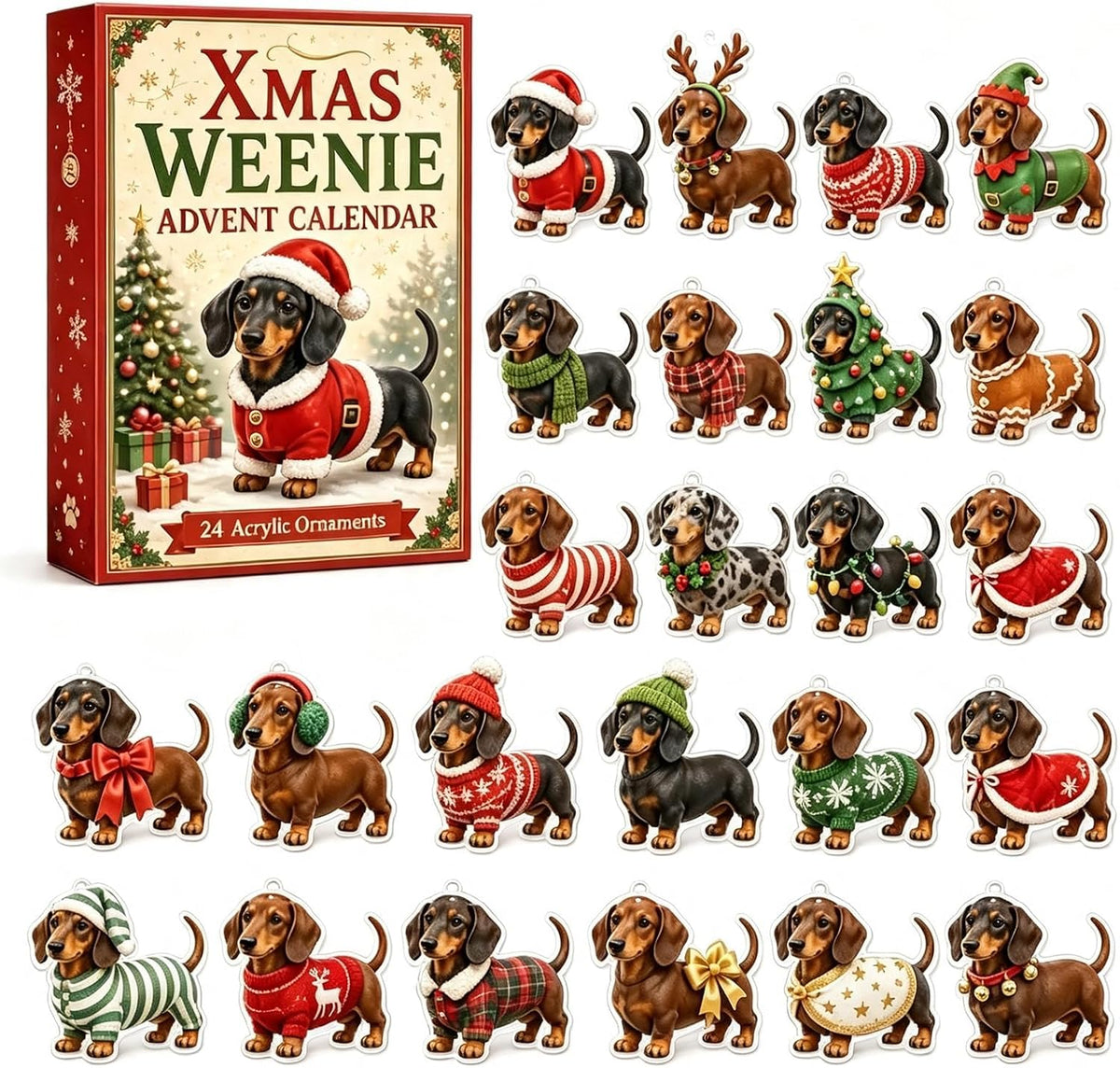 2026 Dachshund Advent Calendar - 24 Days of Festive Puppy Surprises